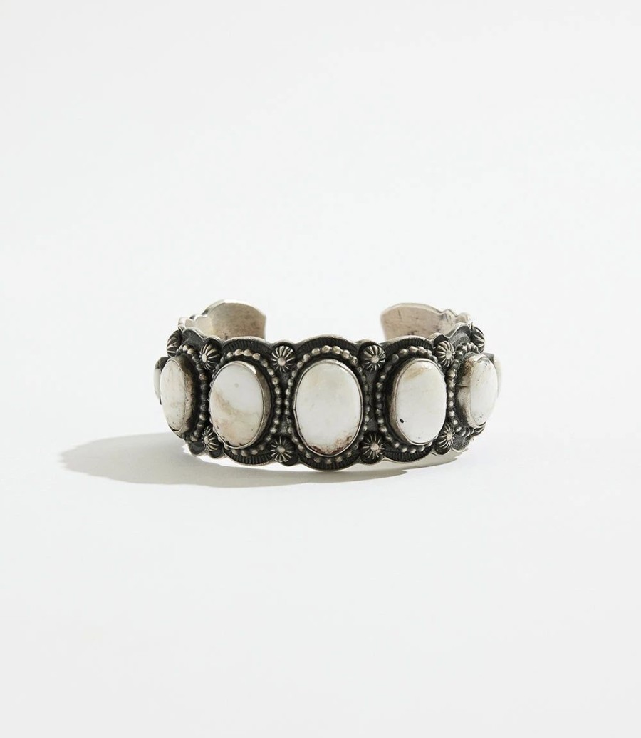 Accessories * | Karen Kane Buffalo Stone Cuff Bracelet White