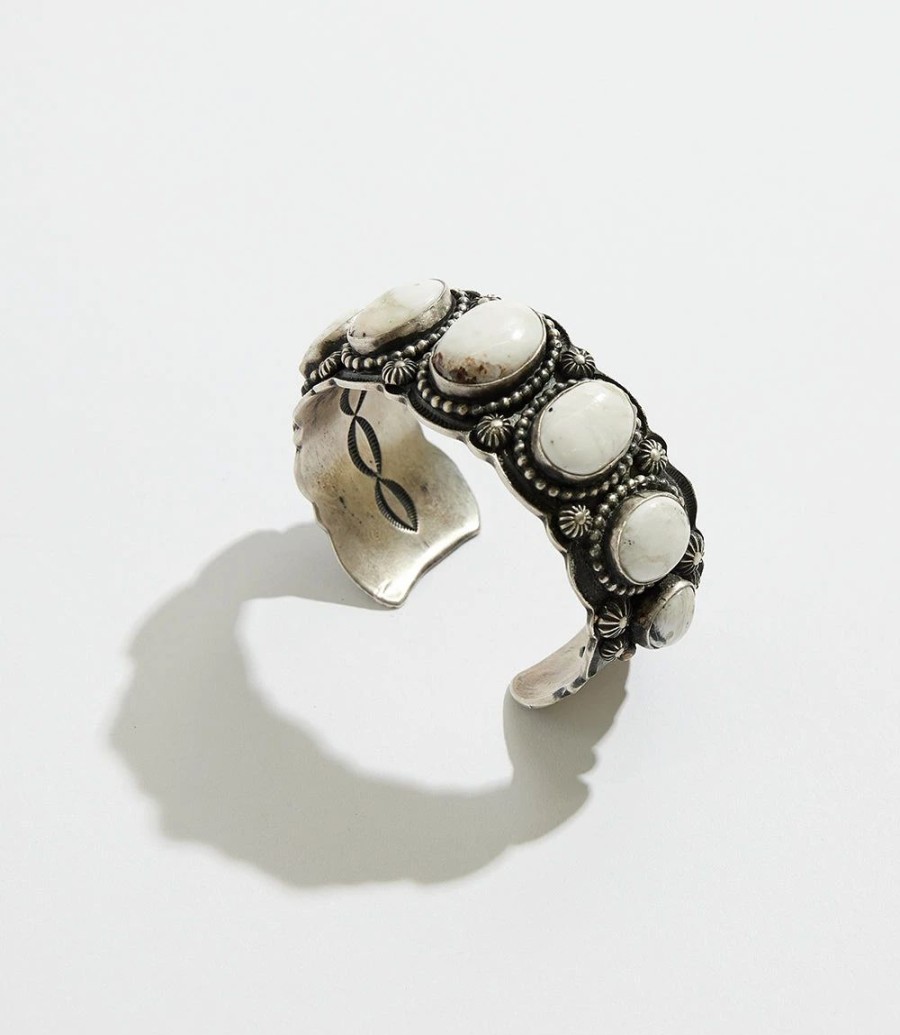 Accessories * | Karen Kane Buffalo Stone Cuff Bracelet White