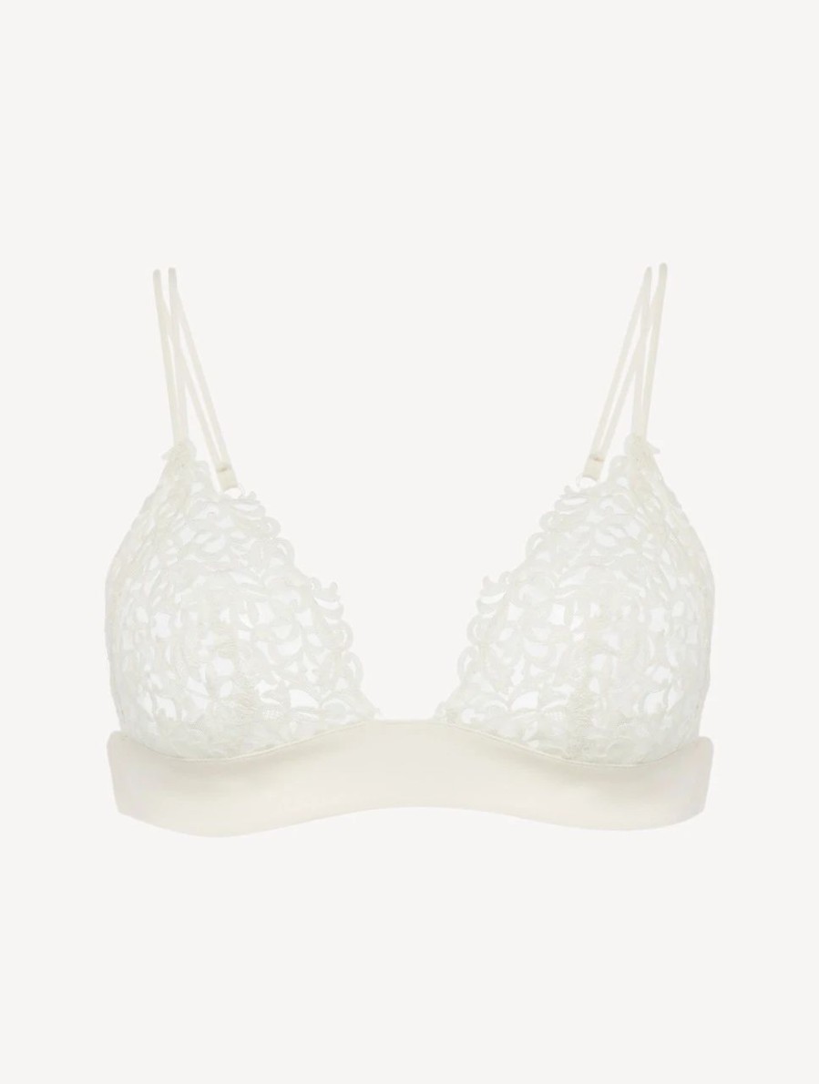 Bras * | Petit Macrame Off-White Triangle Bra With Macrame