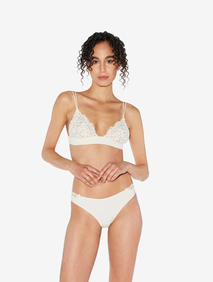 Bras * | Petit Macrame Off-White Triangle Bra With Macrame