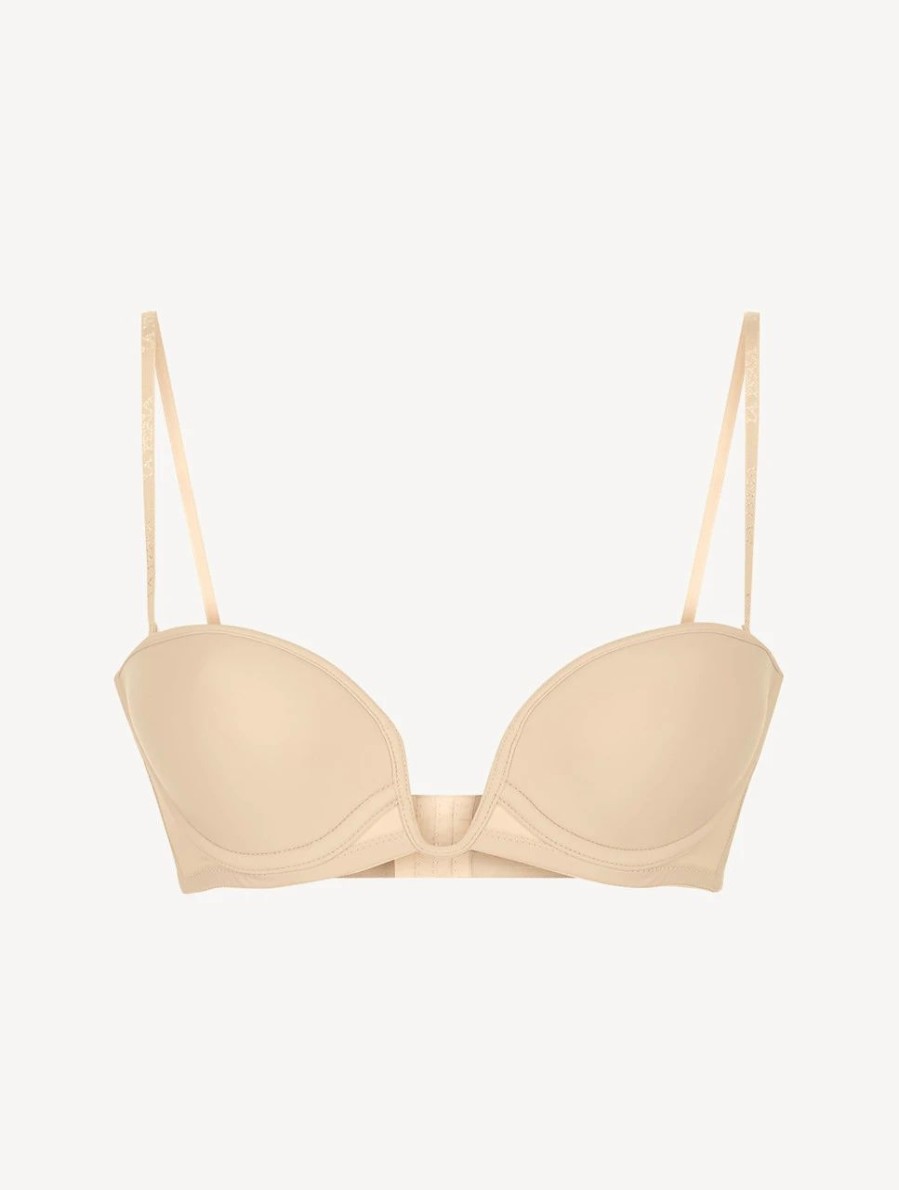 Bras * | Second Skin Latte-Coloured Underwired Padded Bandeau U-Bra