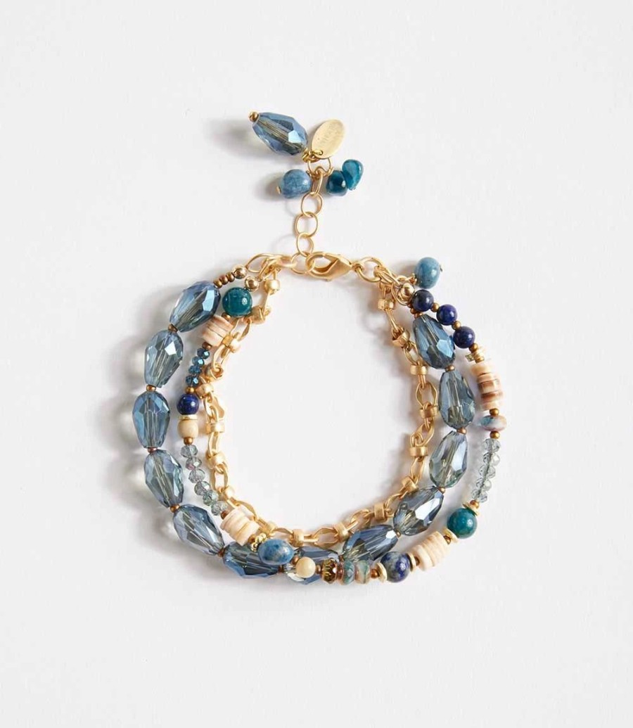 Accessories * | Karen Kane Beaded Multistrand Bracelet Blue