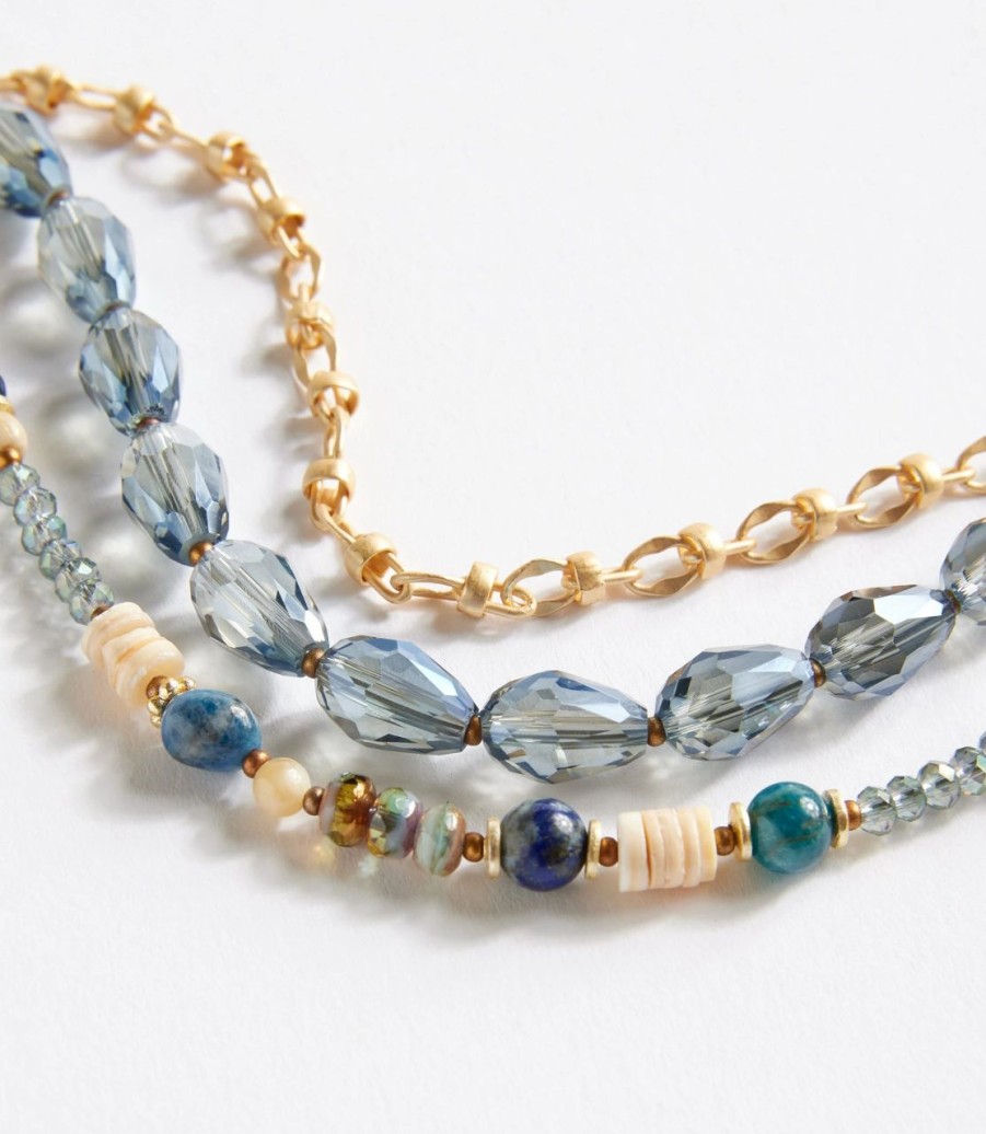 Accessories * | Karen Kane Beaded Multistrand Bracelet Blue