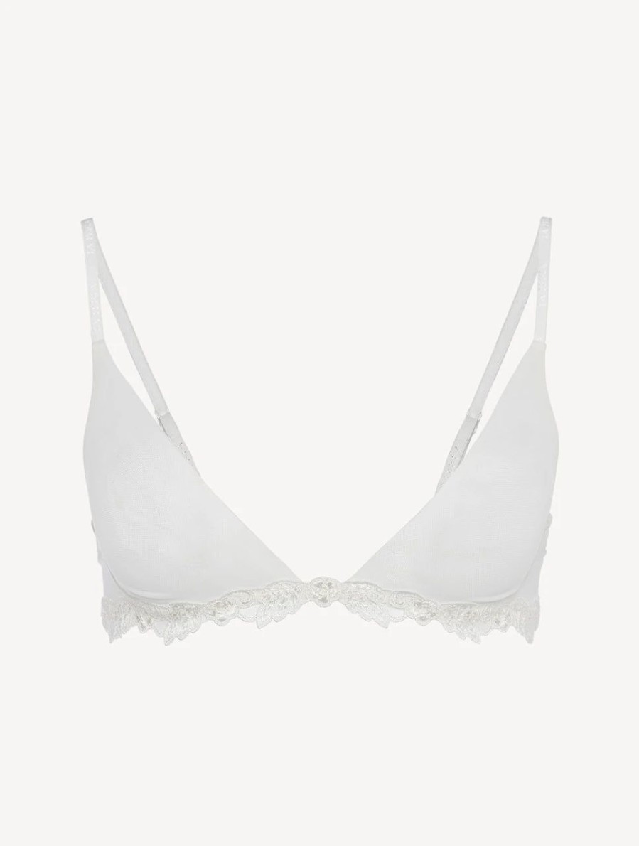 Bras * | Maison Contouring Triangle Bra In Off-White Stretch Tulle