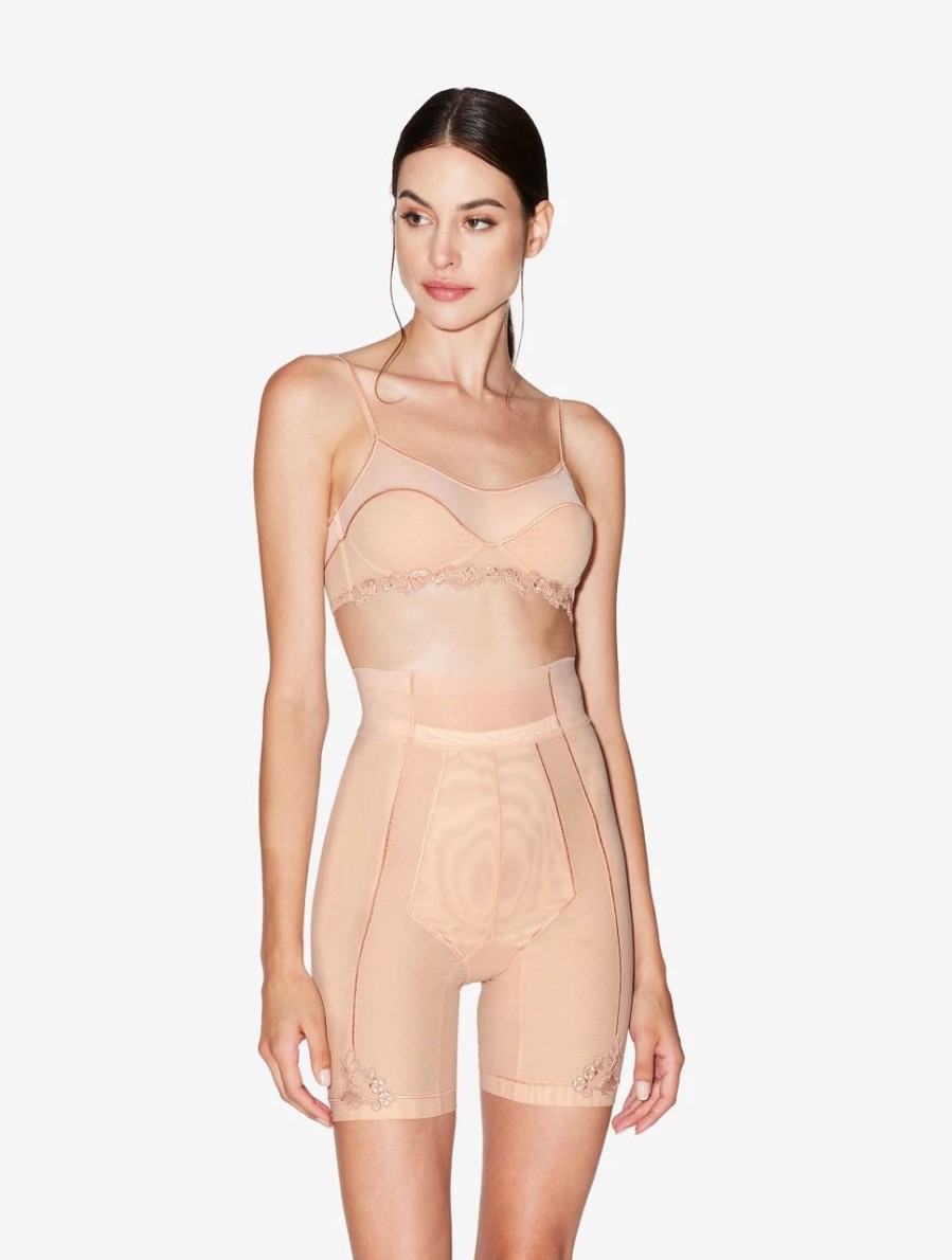 Bras * | Maison Contouring Bralette In Sand Stretch Tulle