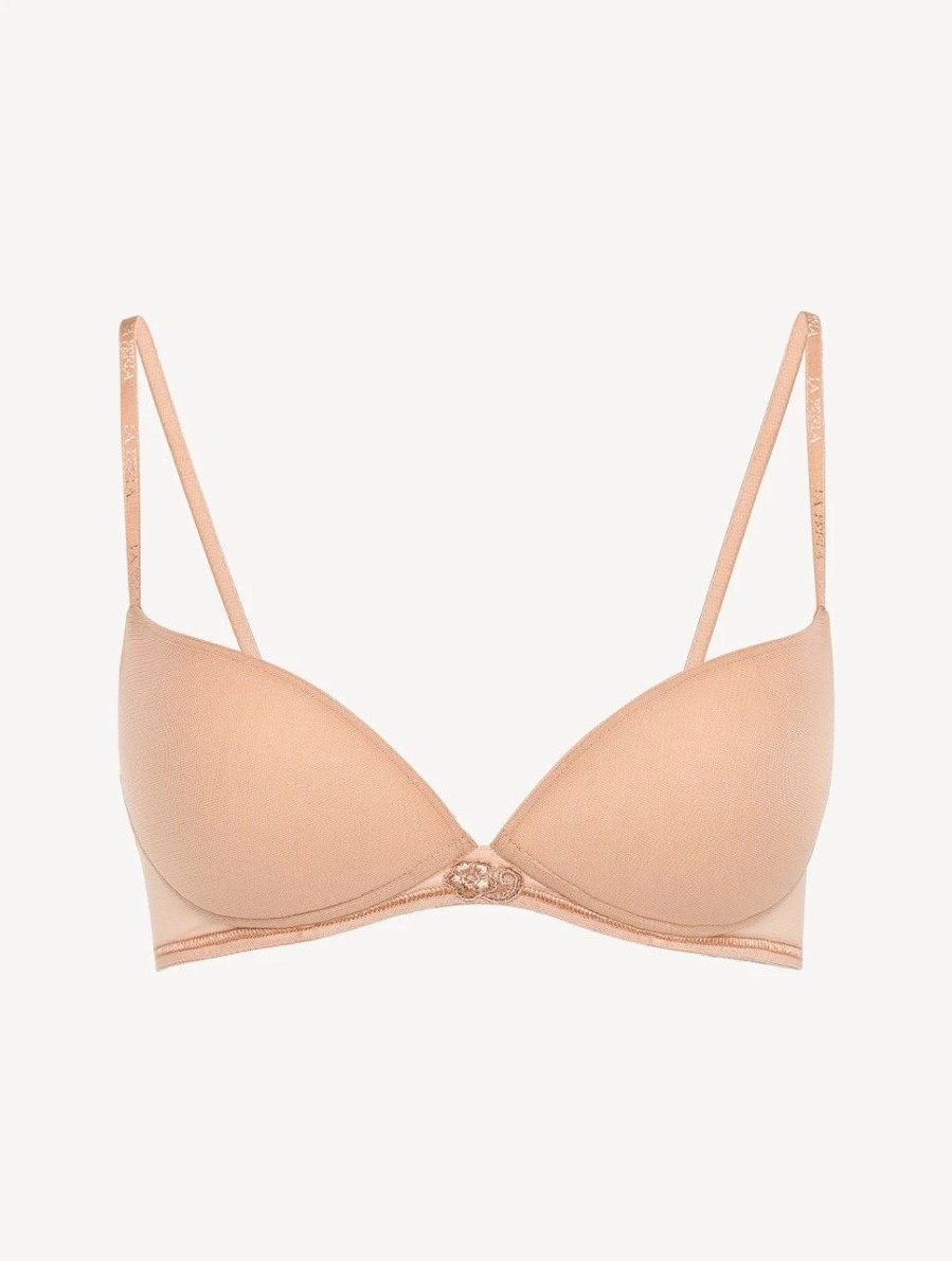 Bras * | Maison Contouring Push-Up Bra In Sand Stretch Tulle