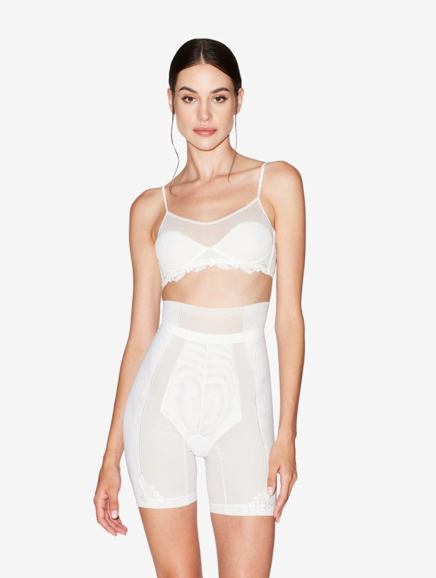 Bras * | Maison Contouring Bralette In Off-White Stretch Tulle