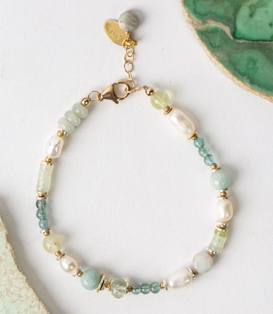 Accessories * | Karen Kane Beaded Crystal Bracelet Green